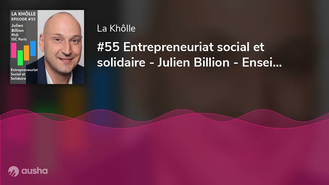 #55 Entrepreneuriat social et solidaire - Julien Billion - Enseignant ...